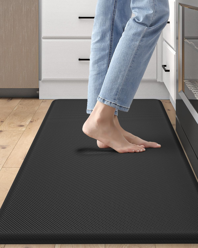 Kitchen Mat Cushioned anti Fatigue, Non Slip Waterproof Comfort Standing Floor Rug for Kitchen, Office, Sink, Laundry, 39X20, Black