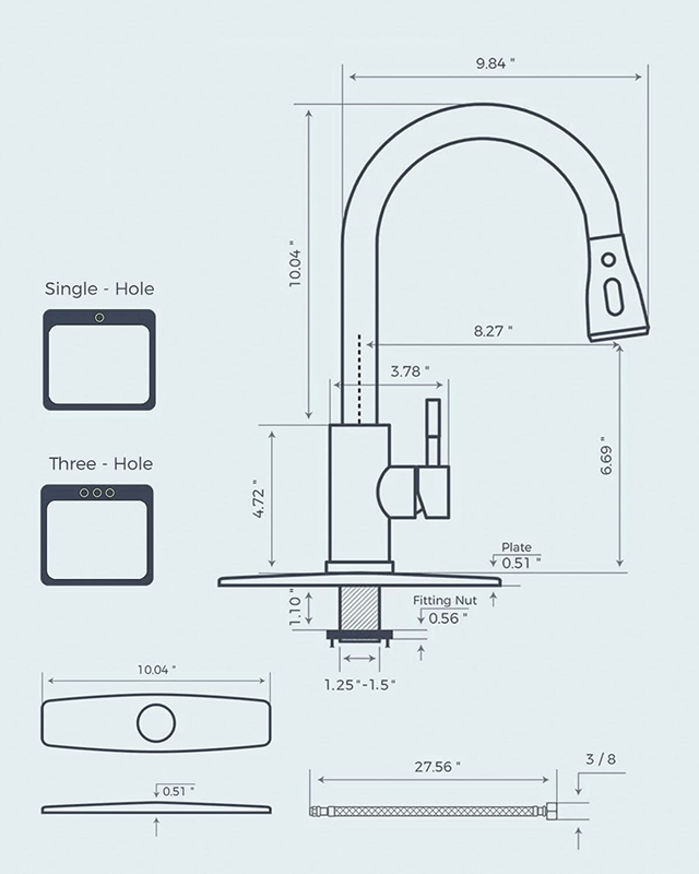 Kitchen Faucet with Pull down Sprayer Brushed for RV Kitchen Sink Faucets Black