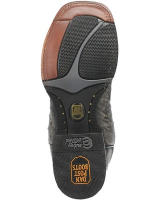 Pre-owned Dan Post Men's Dillinger Full Quill Ostrich Western Boot - Broad Square Toe Grey In Gray