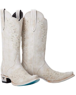Pre-owned Lane Women's Destiny Western Boot - Snip Toe - Lb0547a 7 1/2 M In White