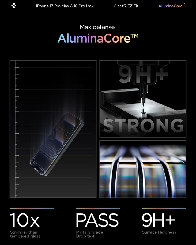 AluminaCore Tempered Glass Screen Protector [Glas.tR EZ Fit] designed for iPhone