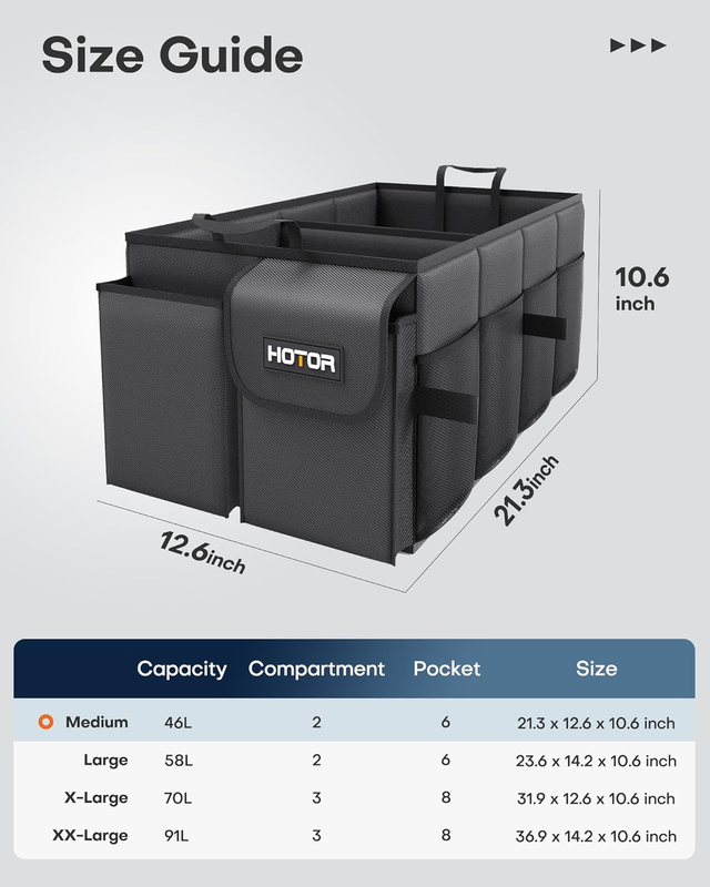 Trunk Organizer - Car Organizer, Foldable Trunk organizer for SUVs & Sedans, Car