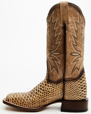 Pre-owned Dan Post Women's 12&quot; Faux Python Western Boot - Broad Square Toe - Dp4939 In Yellow