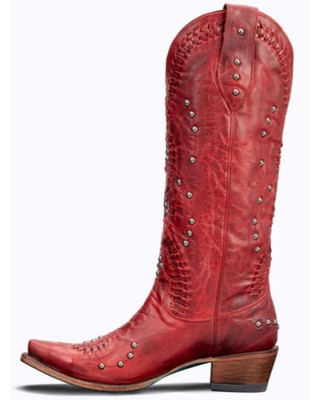 Pre-owned Lane Women's Cossette Western Boot - Snip Toe - Lb0469g In Red