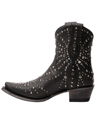 Pre-owned Lane Women's Sparks Fly Western Booties - Snip Toe Black 5 1/2 M