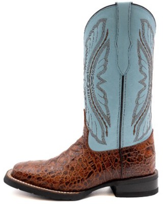 Pre-owned Ferrini Women's Kai Western Boot - Broad Square Toe - 9259361 In Brown