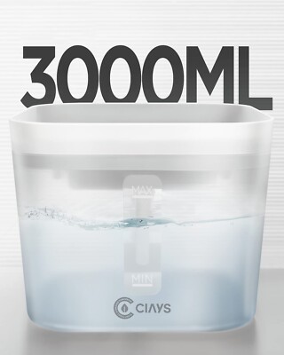 Ciays Pet Cat Dog Water Fountain,3L Automatic Water Dispenser Bowl Visible Level