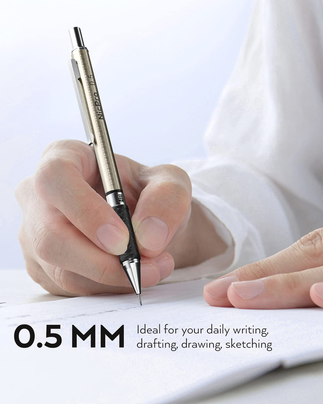Mechanical Pencil Set with Case, Nicpro 0.5 mm Art 3 PCS Drafting Lead Hold
