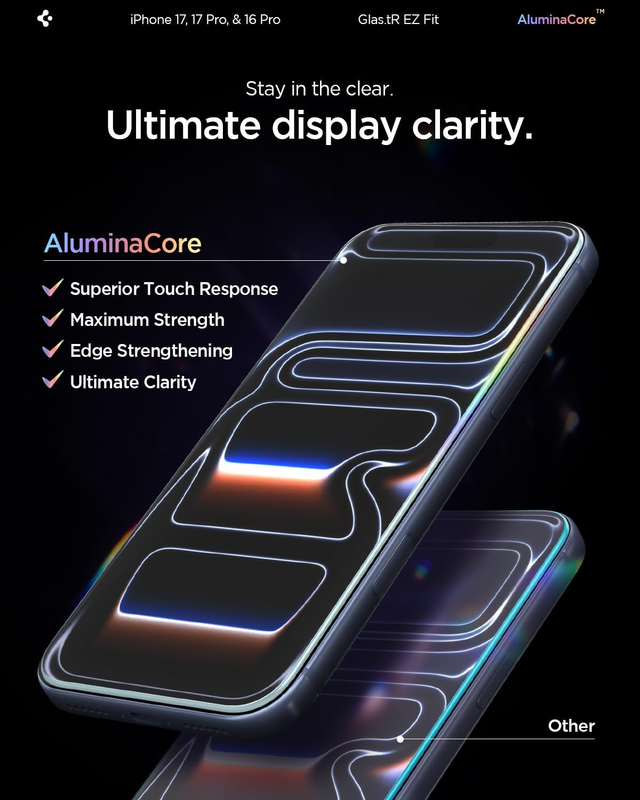 AluminaCore Tempered Glass Screen Protector [Glas.tR EZ Fit] designed for iPhone