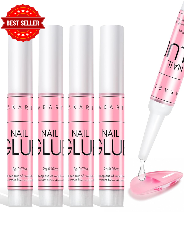 Strong Nail Glue, 5S Dries Quickly, No Need for Nail Lamp Cure, 5PCS Nail Glue E
