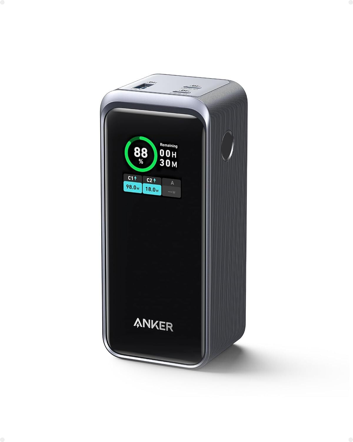 Anker Prime Power Bank 20000mAh 200W USB-C 3-Ports Charger Smart Display |Refurb Anker Prime Power Bank 20000mAh 200W USB-C 3-Ports Charger Smart Display |Refurb