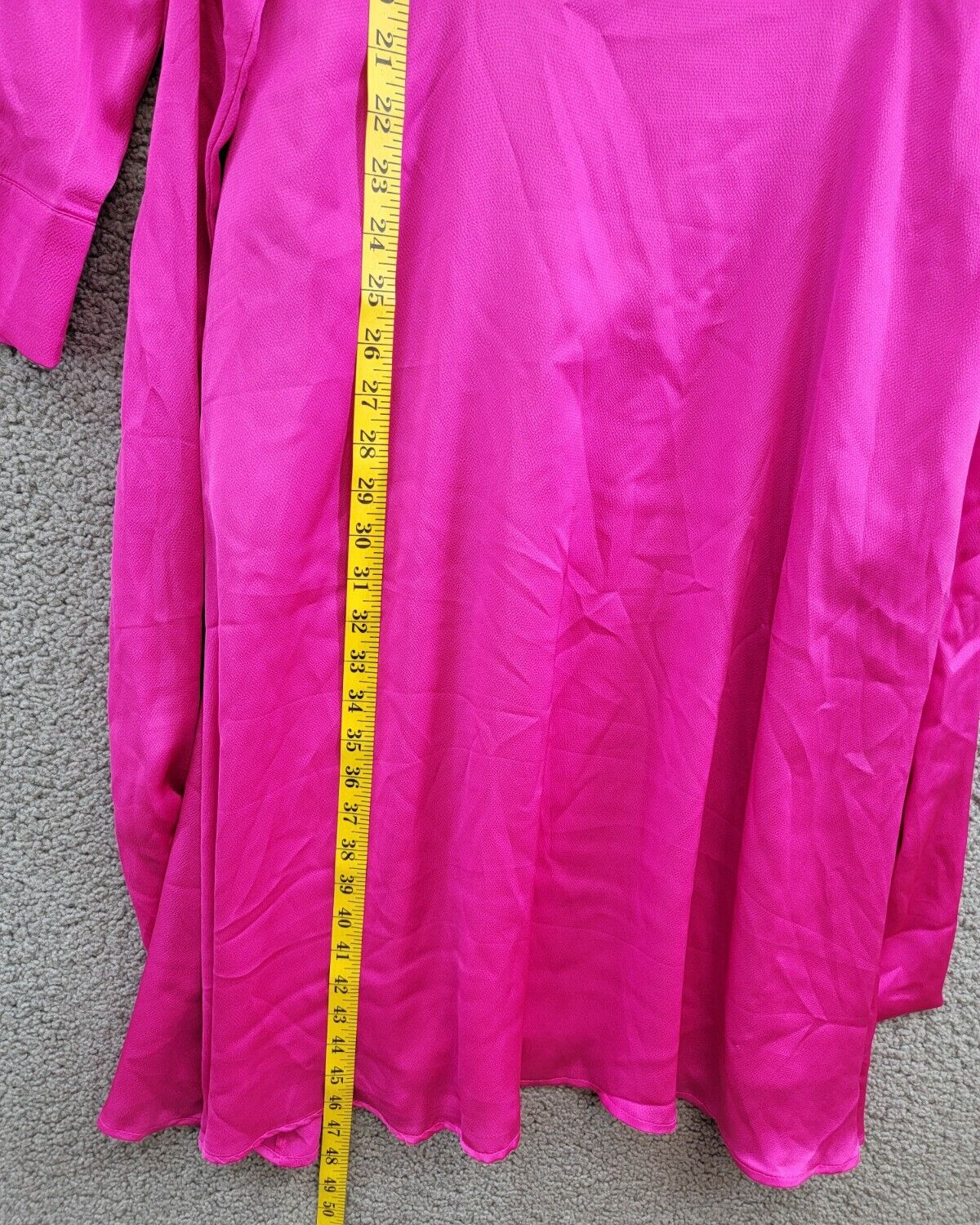 Tahari ASL Petite Collared V-Neck Side-Tie Midi Dress Women's 8P Shocking Pink~ - Picture 8 of 18