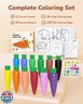 JUPITEARTH 12 Colors Crayons for Toddlers 1-3, Non Toxic Beeswax Carrot-Shaped Toddler Crayons with 30-Page Coloring Book and 120 PDF Pages, Mess-Free Coloring for Kids Ages 2-4 4-8 Art Supplies Gift