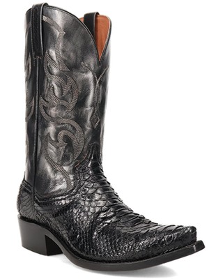 Pre-owned Dan Post Men's Exotic Python Western Boot - Snip Toe - Dps1101 In Black