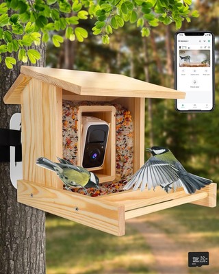Smart Bird Feeder with Camera, Bird Camera Feeder Auto Capture Bird Videos, S...