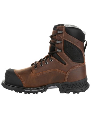 Pre-owned Georgia Boot Men's Rumbler Waterproof Work Boot - Composite Toe - Gb00285 In Brown