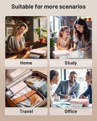 Portable Wireless Thermal Wi-Fi/Bluetooth Printer, Letter/A4/A4/A5/B5, PINK