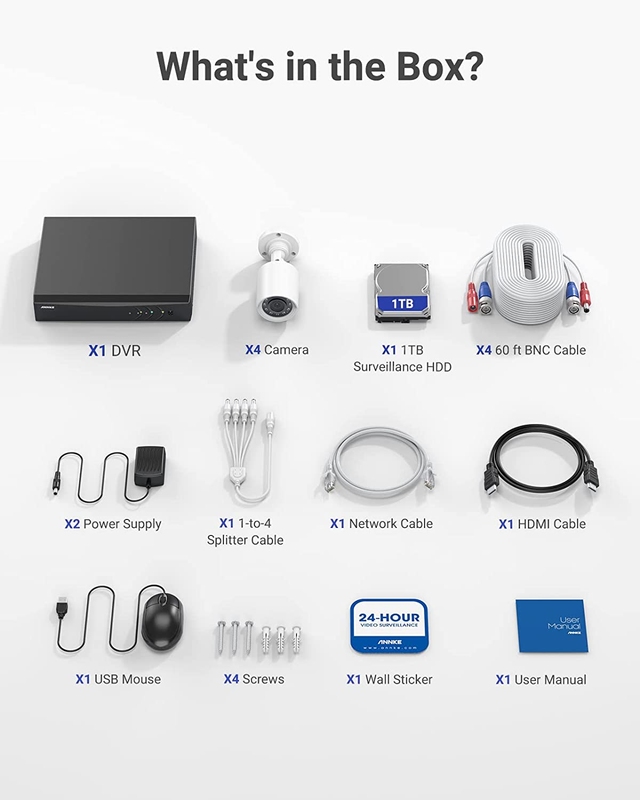 5MP Lite Wired Security Camera System with AI Human/Vehicle Detection, 5-In-1 H.