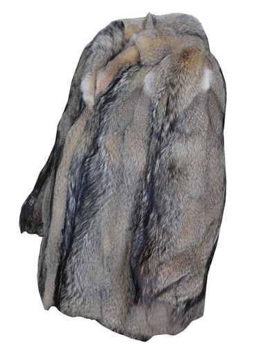 Pre-owned Handmade Man Real Coyote Fur Jacket Coat All Sizes Custom Sizes In Natural Color