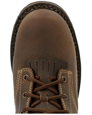 Pre-owned Georgia Boot Men's 9" Amp Lt Logger Insulated Waterproof Work Composite Toe - In Brown