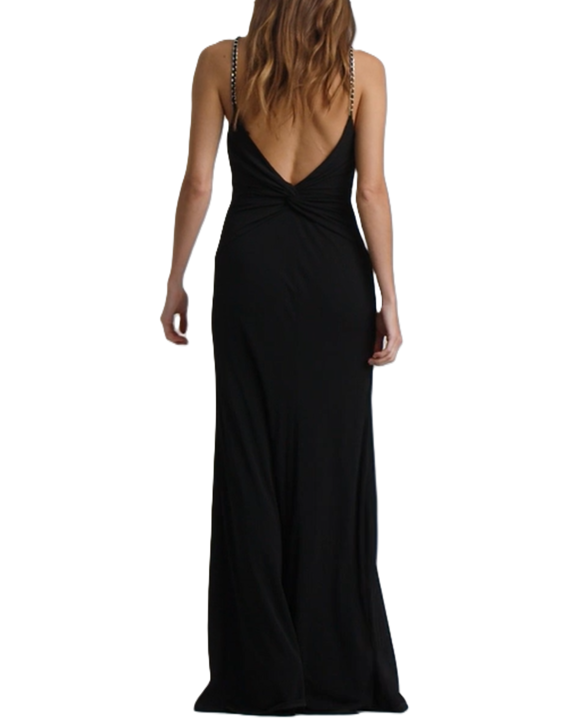 LAUREN RALPH LAUREN Chain-Strap Twisted-Back Gown $245 Size