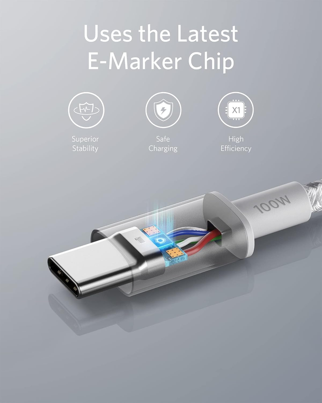 USB C to USB C Cable (6FT, 2Pack), Type-C 100W Charger Cord Fast Charging for iP