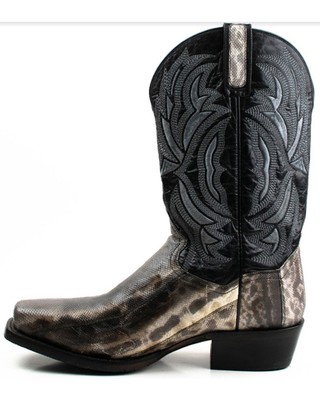 Pre-owned Dan Post Men's Karung Snake Exotic Western Boot - Square Toe - Dps708 In Black