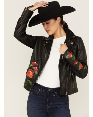 Pre-owned Mauritius Leather Women's Peonie Leather Jacket - Peonie2rf-blk In Black