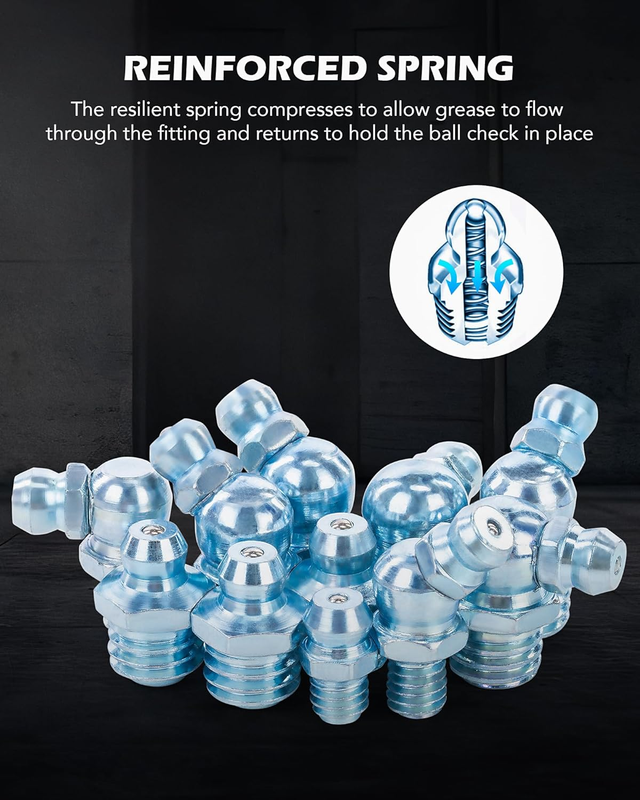230 pc. Hydraulic Grease Fitting Set | SAE & Metric Grease Nipple Assortment wit