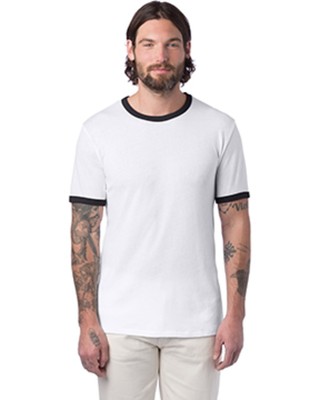 Pre-owned Alternative Pack Of 20  5103bp Unisex Keeper Ringer Stylish Plain T-shirt In White/ Black