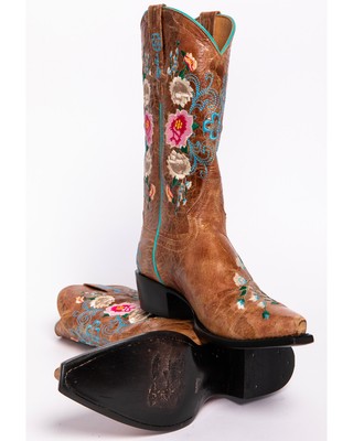 Pre-owned Macie Bean Women's Rose Garden Western Boot - Snip Toe Honey 8 1/2 M In Yellow