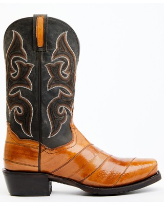 Pre-owned Dan Post Men's Camel Eel Exotic Western Boot - Square Toe - Dps699 In Brown