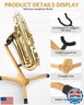 STRICH Saxophone Stand Display Holder For Alto Tenor Sax, Wooden Sax Floor Stand Holder, Colour beech, SSS-10