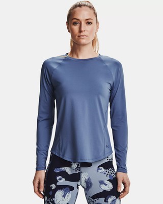 

Under Armour Rush LS Training T-Shirt Womens River Blue Sportswear Athletic Top, Синий, Under Armour Rush LS Training T-Shirt