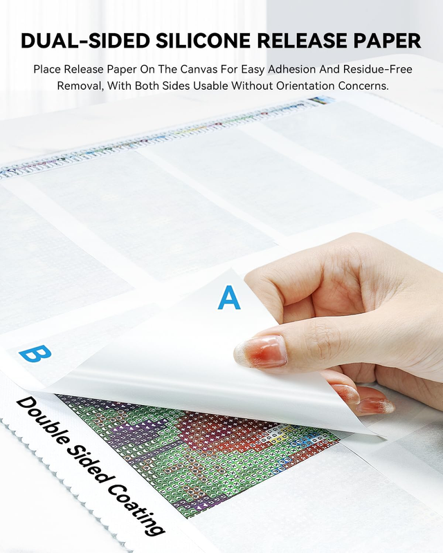 200-Piece Double-Sided Non-Stick Release Paper for Diamond Painting Kits, 15x10