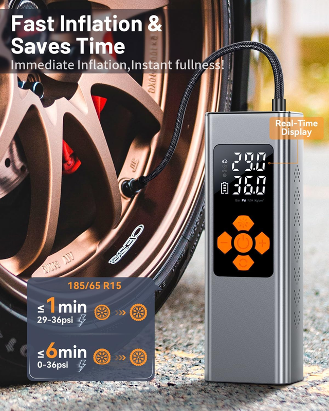 Tire Inflator Portable Air Car Pump Compressor Auto Moto Bike Electric Digital