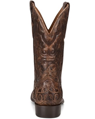 Pre-owned Corral Men's Exotic Alligator Inlay Western Boot - Broad Square Toe - A4173 In Brown
