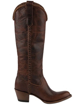 Pre-owned Lane Women's Plain Jane Western Boot - Round Toe - Lb0350i In Brown