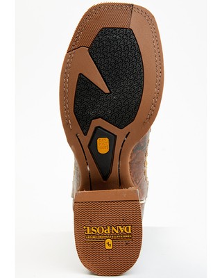 Pre-owned Dan Post Men's Inlay Embroidered Western Performance Boot - Broad Square Toe Tan In Brown