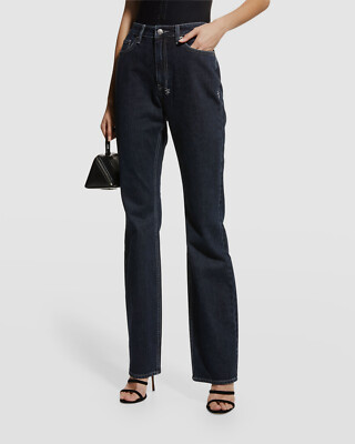 $229 Ksubi Women's Blue Soho Obscura Topstitched Boot-Cut Jeans Pants Size 27