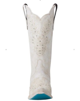 Pre-owned Lane Women's Destiny Western Boot - Snip Toe - Lb0547a 7 1/2 M In White