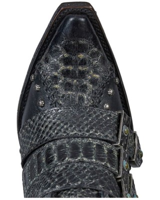 Pre-owned Lane Women's Showdown Rattle Western Booties - Snip Toe Black 9 M