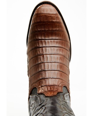 Pre-owned Dan Post Men's 12&quot; Exotic Caiman Western Boot - Round Toe - Dp80502 In Brown