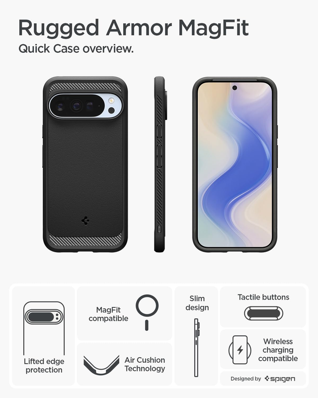 Case for Pixel 10 / Pixel 10 Pro Case, Rugged Armor MagFit Designed for Google P