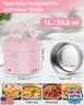 Electric Lunch Box for Adults with Insulated Carry Bag, 33.8oz 3-in-1 Portable Food Warmer 12V/24V/110V Leakproof and Dishwasher-Safe | Heated Lunch Box for Office, Car, Travel | Gifts for Women (Pink)