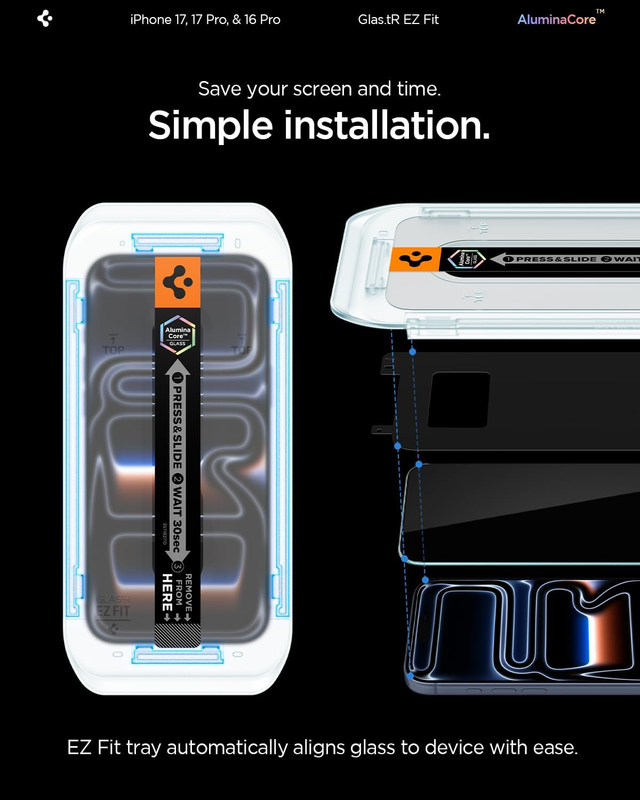AluminaCore Tempered Glass Screen Protector [Glas.tR EZ Fit] designed for iPhone