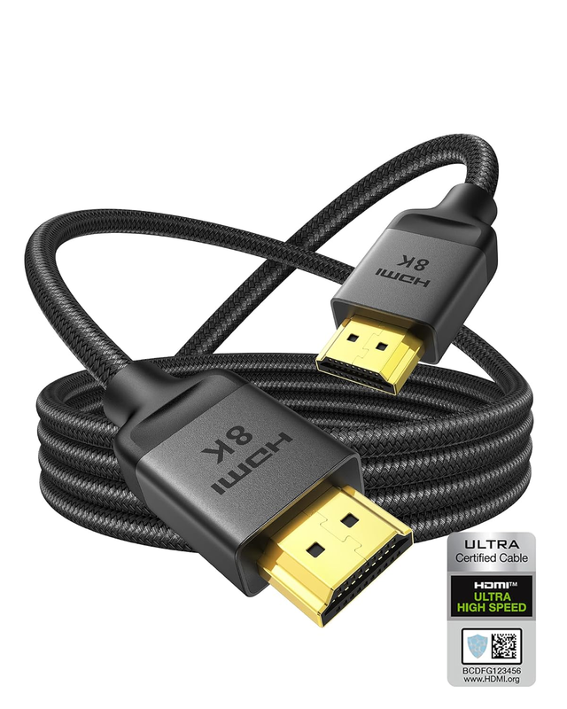 10K 8K HDMI 2.1 Cable 10ft, (Upgrade Braided) Certified Ultra High Speed HDMI Ca