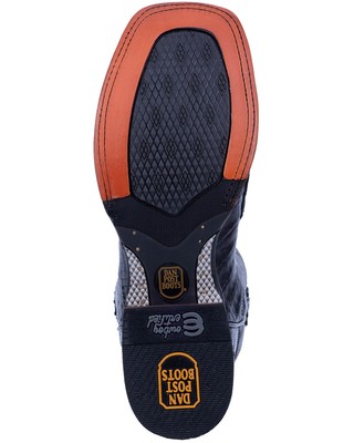 Pre-owned Dan Post Men's Kingsly Exotic Caiman Western Boot - Broad Square Toe Black 8.5