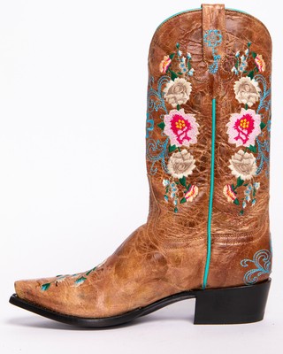 Pre-owned Macie Bean Women's Rose Garden Western Boot - Snip Toe Honey 8 1/2 M In Yellow