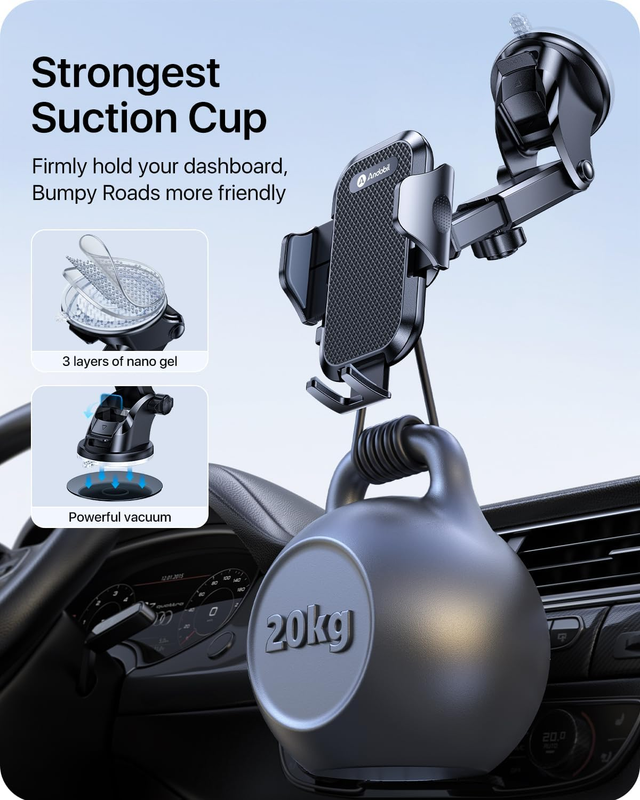 Phone Holder Car [Big Phones Friendly] 3-in-1 Universal Car Phone Holder Mount f